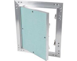 Systems Inspectieklep, gipsplaten 20 x 25 cm, met 1,25 cm waterdicht gipsplaat, wandplafond, push-click, aluminium rigips, inspectiedeur, binnensanitair, betegelbare onderhoudsklep, serviceklep