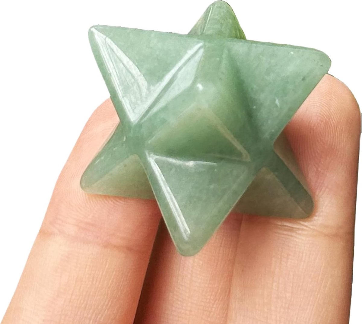 Groene aventurijn Meraba kristalbescherming heilige meditatie-energie genezende chakra, 1 inch zeshoekige sterkristallen en helende steen