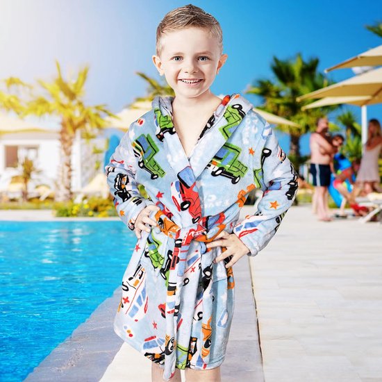Badjas voor kinderen meisjes jongens fleece kinderbadjas met capuchon, flanel fluffy kamerjas super zacht gezellig cartoon lange kamerjas warme pyjama maat 92-128 — afbeelding 5