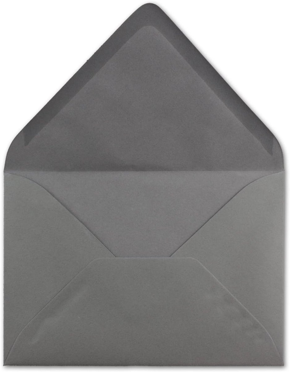 DIN C5 220 x 154 mm gekleurde enveloppen natte kleeflaag 50 Umschläge 34 grafiet