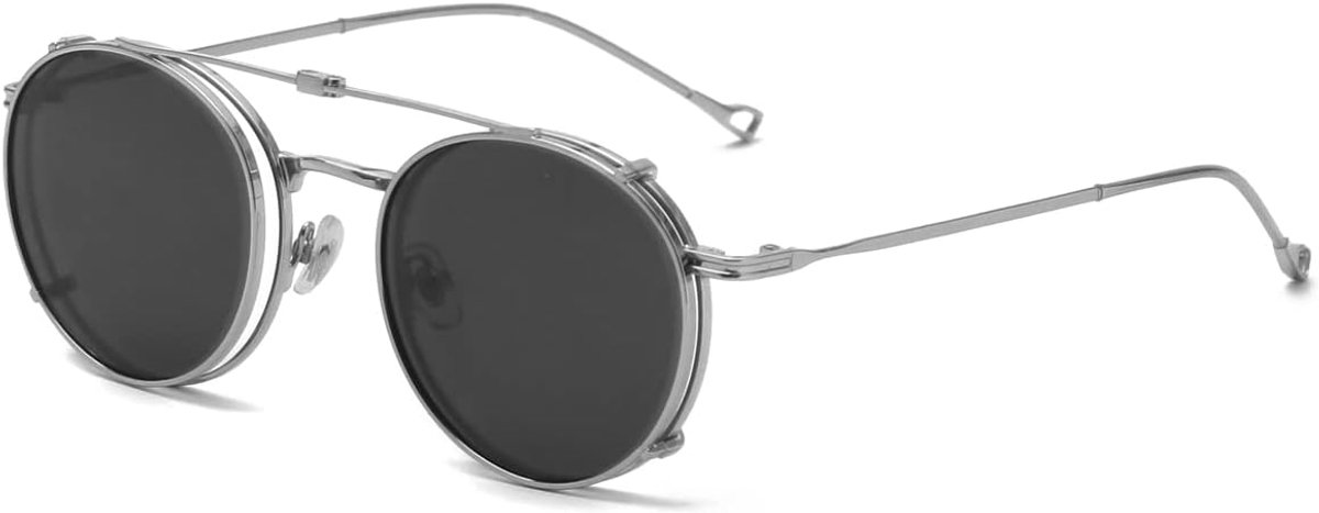 Gepolariseerde zonnebril mannen UV400 lens clip op zonnebril vrouwen metalen frame flip up bril