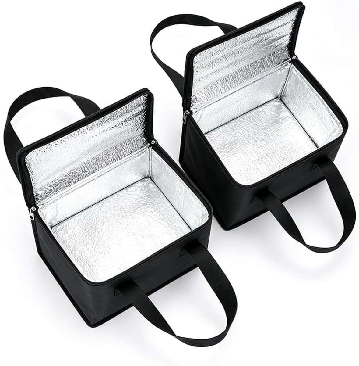 Tassen voor levensmiddelen, picknicktassen, 5 l, 7 l, met ritssluiting, voor reizen, maaltijden, zwart