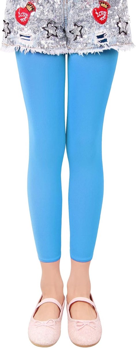 3/4 kinderen meisjes zomer panty zonder voeten ballet panty danspanty 40 den ondoorzichtige microvezel gekleurd 27252, enkele verpakking hemelsblauw, 146/152 cm