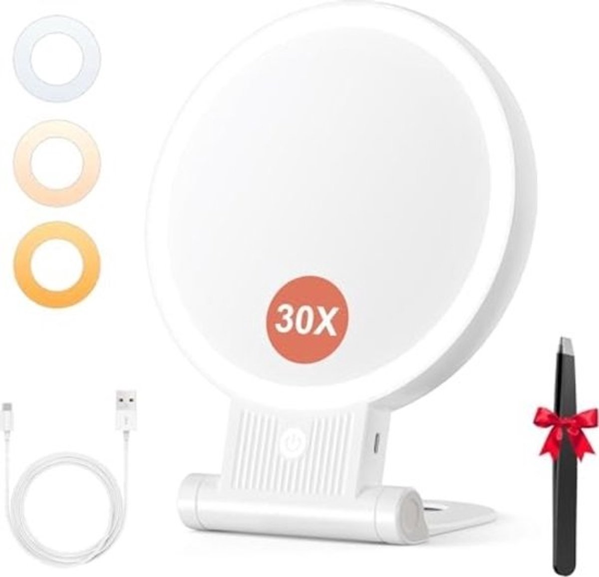 LED Make-upspiegel met Vergroting - Inklapbaar en Oplaadbaar