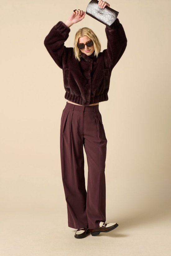 Donkerbruine Faux Fur Jas
