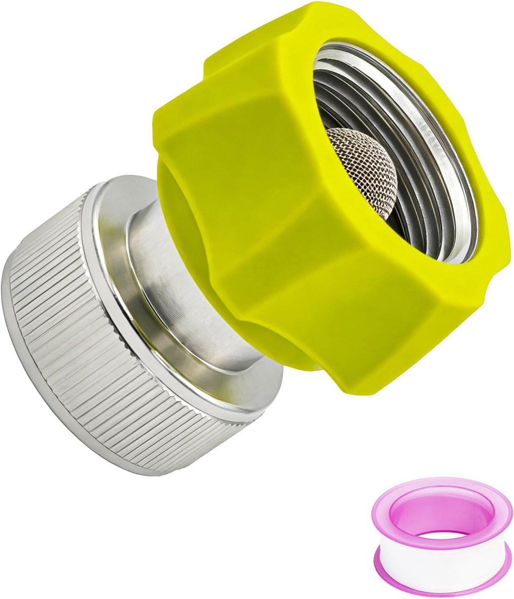 Set van 1 hogedrukreinigeradapter en 1 roze teflontape, slangconnector voor hogedrukreinigers Tuin drukwasmachine slang aansluiten