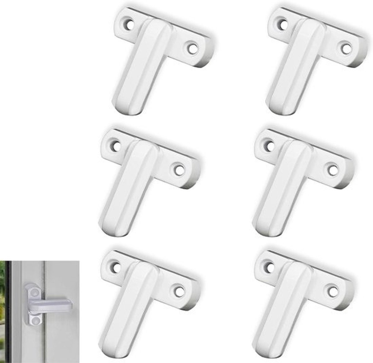 Deursloten - 6 stuks - Wit - Extra veiligheid - Kindvriendelijke raamsloten - Ongevallen voorkomen - ShopVlot
