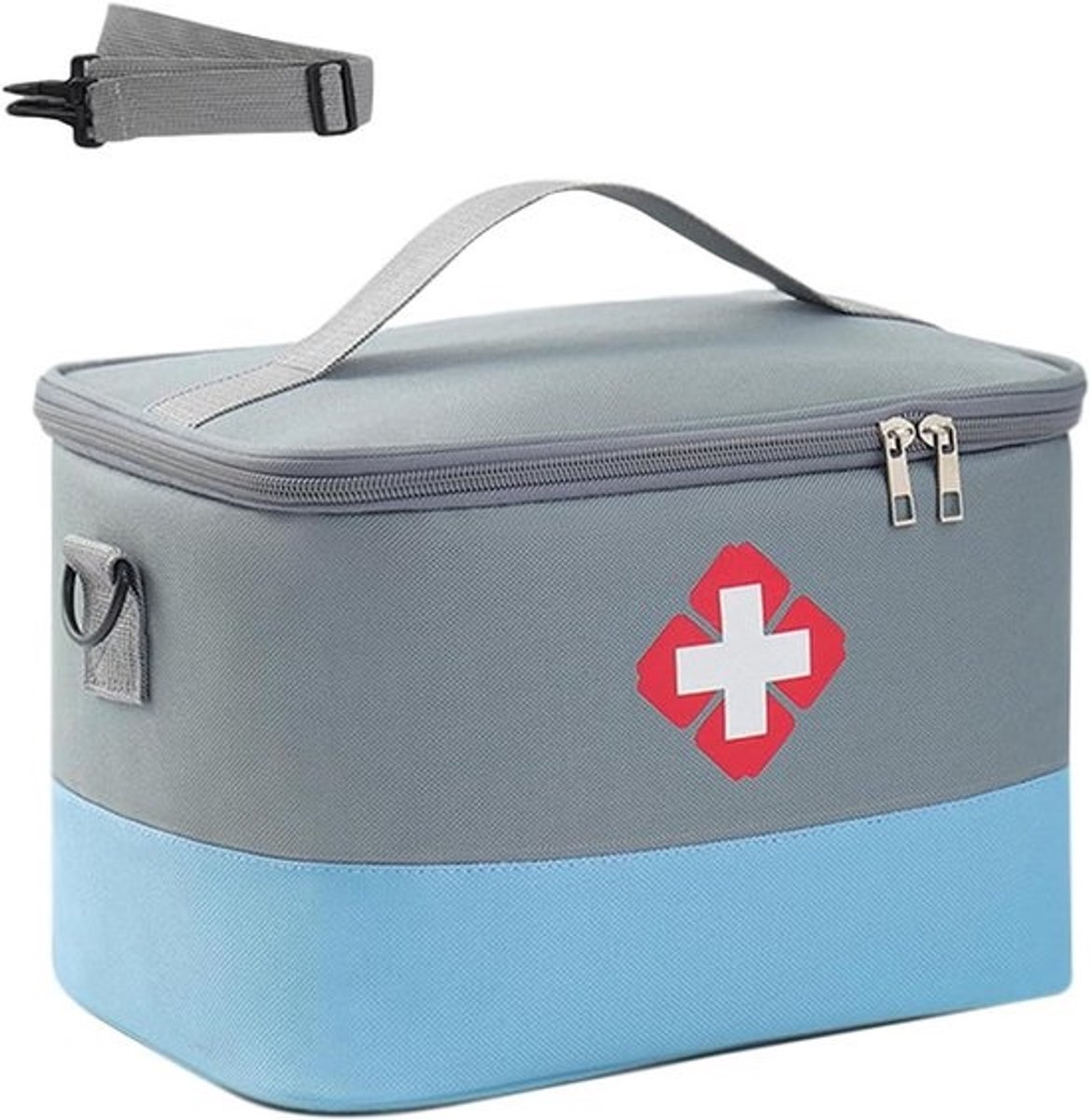 Grote capaciteit reisapotheektas - Waterdichte eerstehulptas - 26 x 20 x 18 cm - Met handgreep en schouderriem