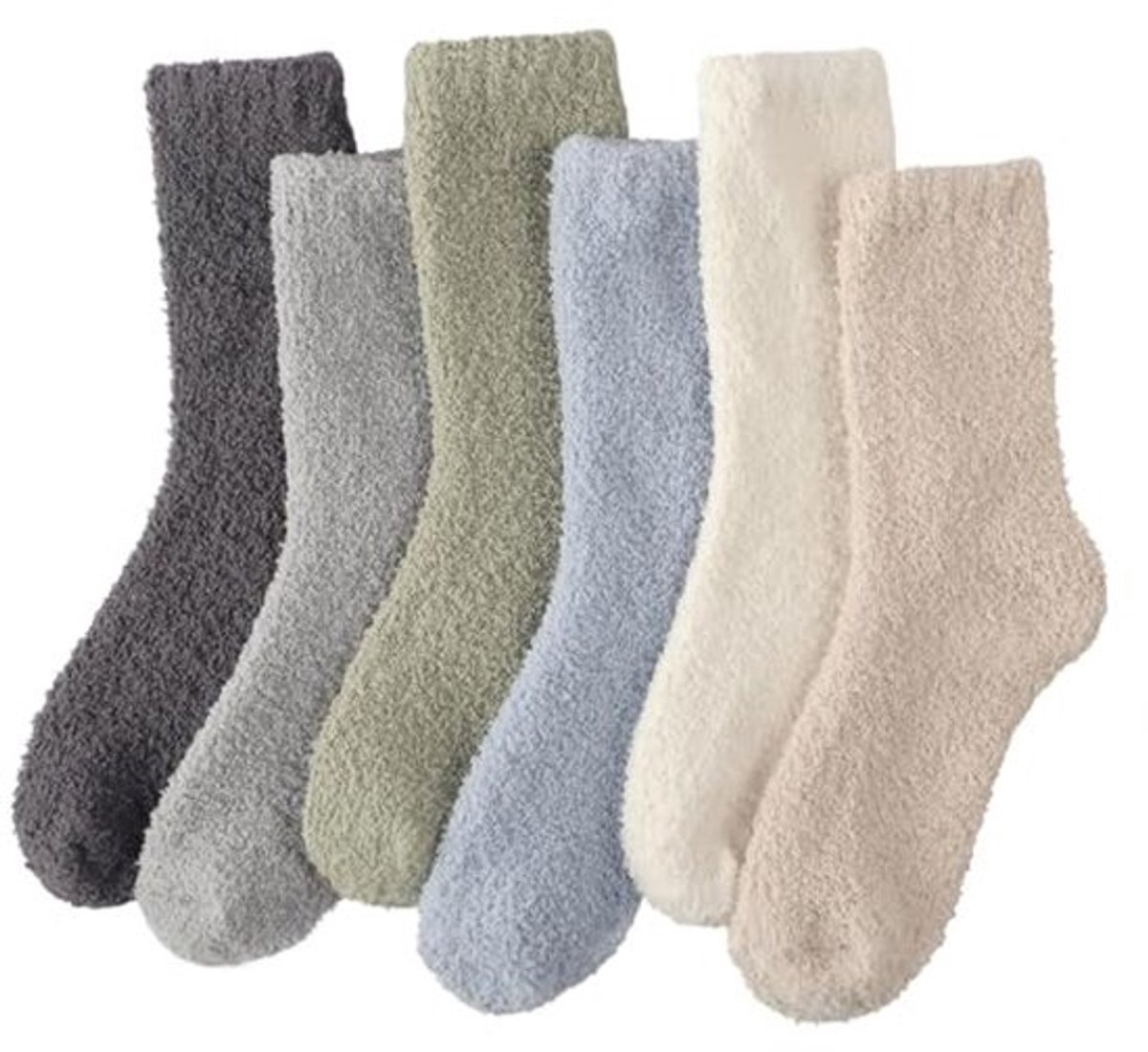 6 paar zachte en warme knuffelsokken voor dames - Ideaal als slaapsokken en bedsokken