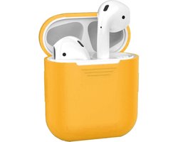 Hoesje - Geschikt voor Apple Airpods 2 - Siliconen Hoes met Clip - Silicone Case Cover - Oranje