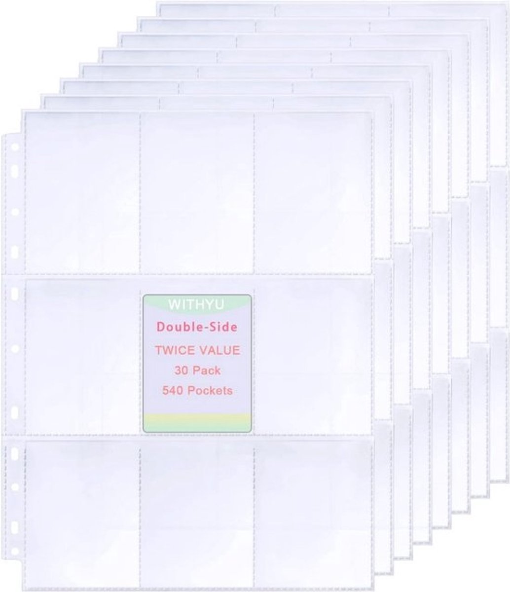 540 Pockets Trading Card Sleeves - Dubbelzijdige Bescherming voor Verzamelkaarten