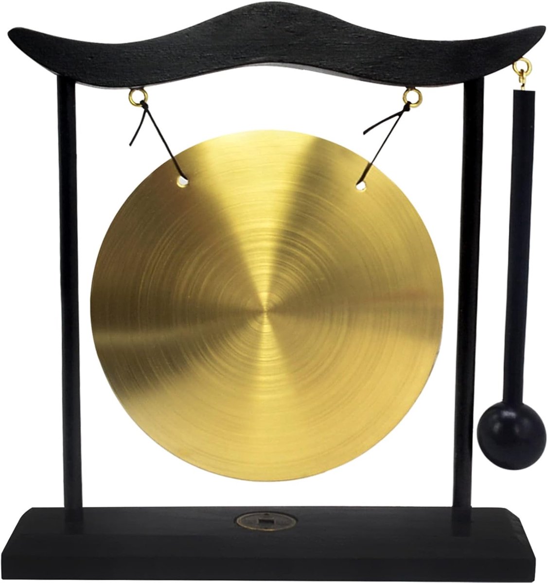 Shui Brass Gong Desktop Zen Art Gong voor Fortuin met Rode String Armband H1301