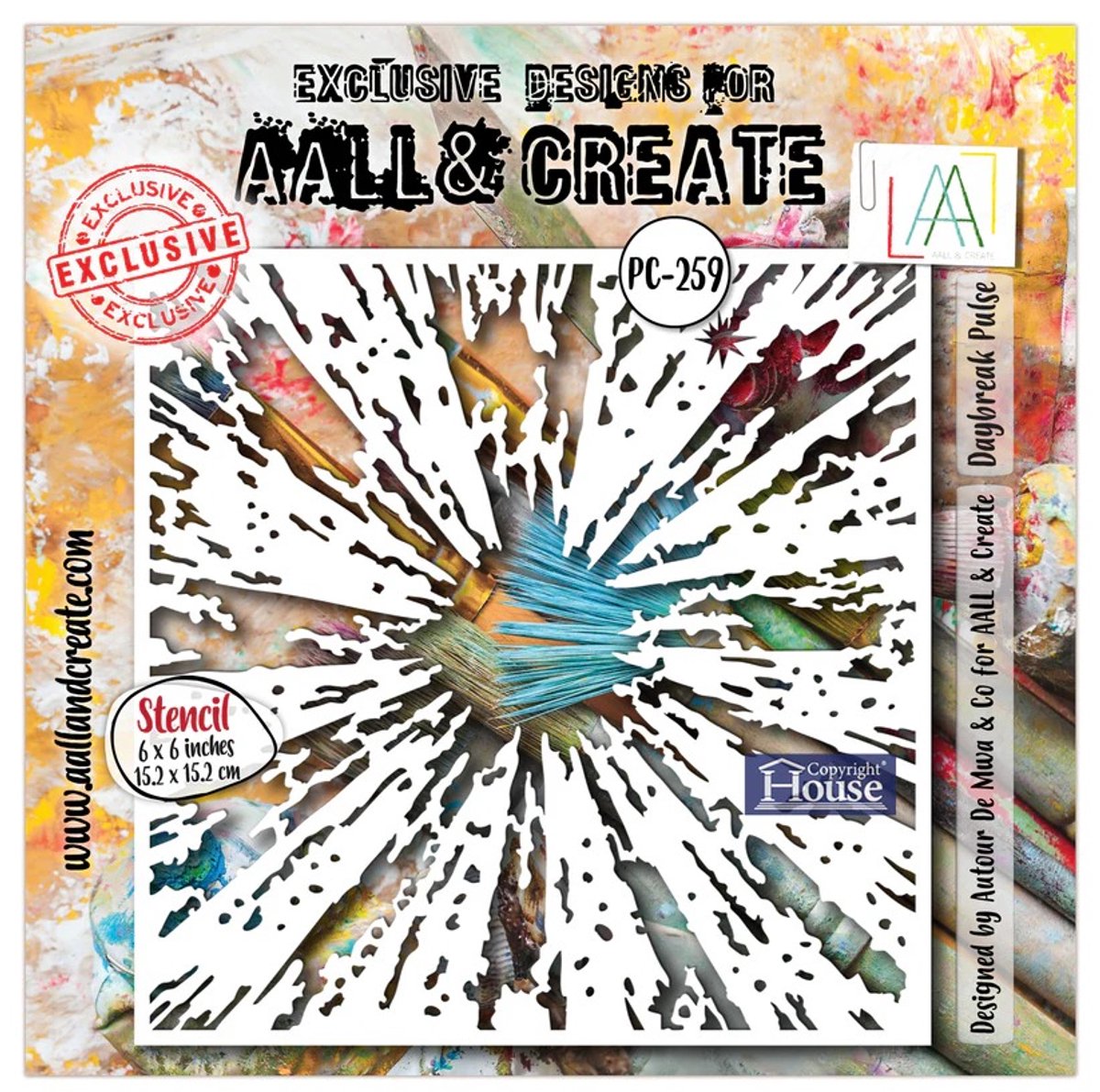 Aall & Create stencil - Daybreak pulse 15 x 15 cm