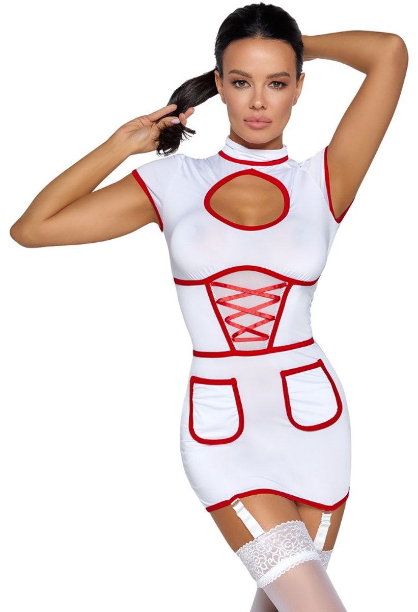 Cottelli Costumes - Sexy Verpleegster Jurkje - Wit