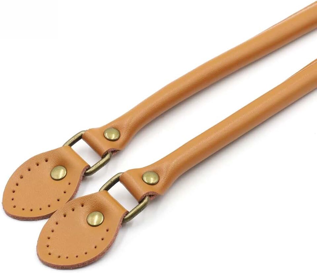 2 stuks 23,6 inch rundleer portemonnee grepen handtassen schoudertas riem vervanging door aluminium sluitingen voor portemonnee (bruin)