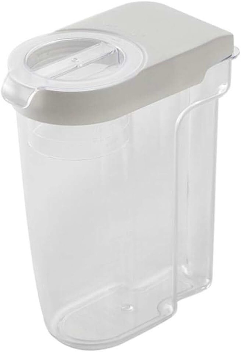 Voedsel opbergdoos met maatbeker Plastic luchtdichte containers Houd volkoren granen, bonen, meel vers (wit)