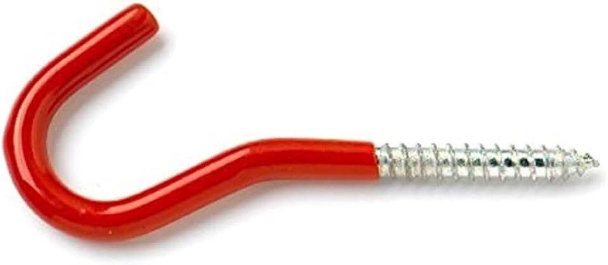 Hardware bh05418 schroefhaken staal rood met 100 mm, set van 2 stuks