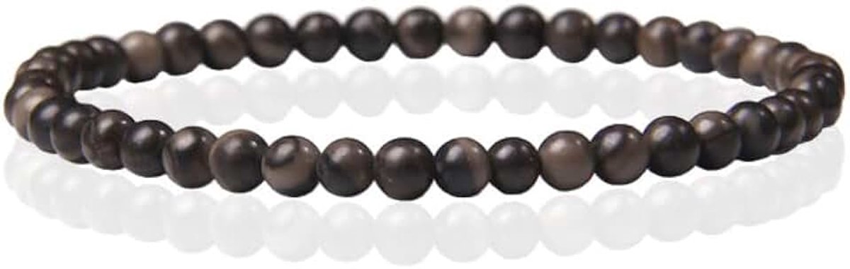Memphis Natuursteen Armband - 4mm Black Malachite