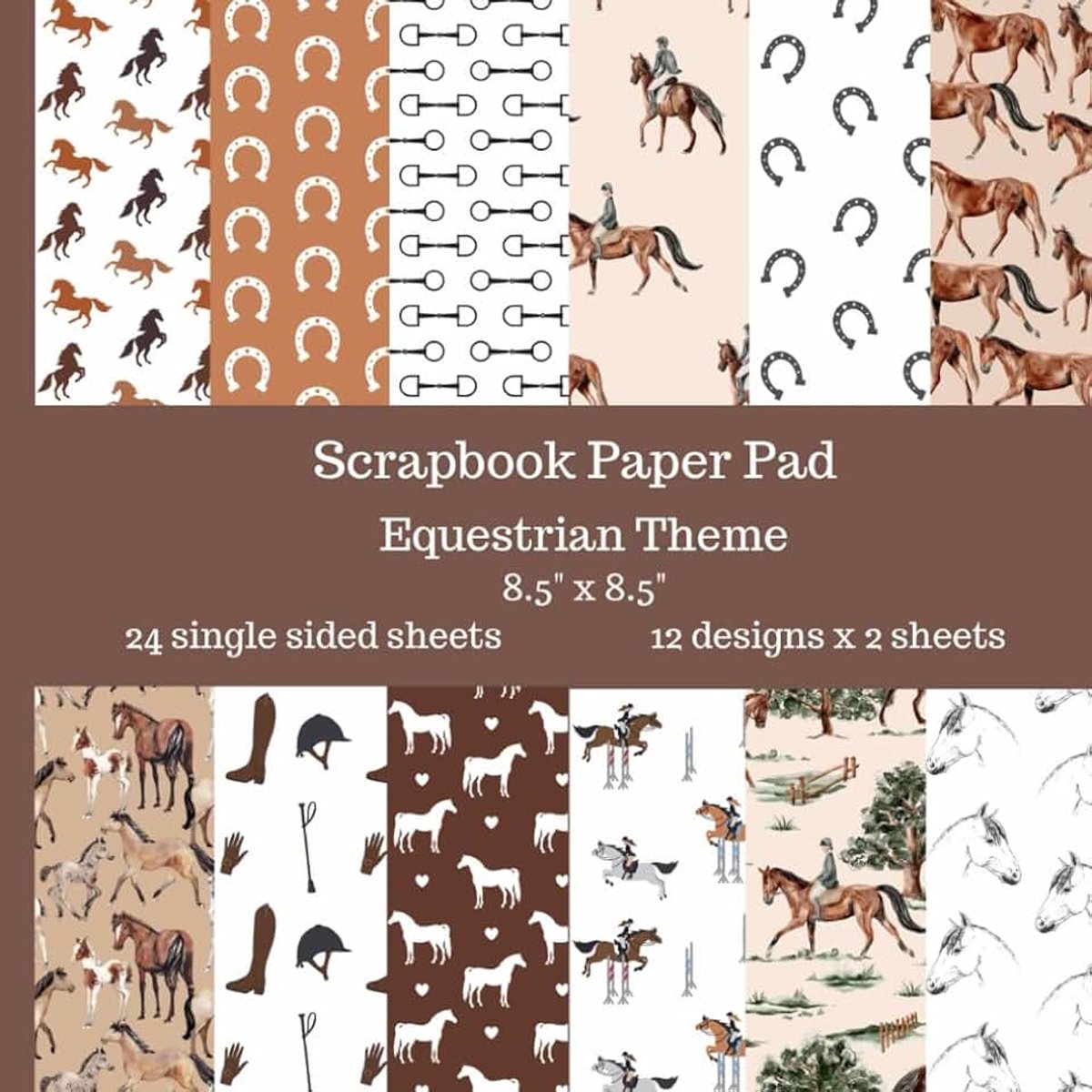 Theme Scrapbook Paper Pad: 24 Single Sided Sheets of Decorative Paper for Junk Journals, Scrapbooking, Decoupage and Paper Crafts 8.5" x 8.5"