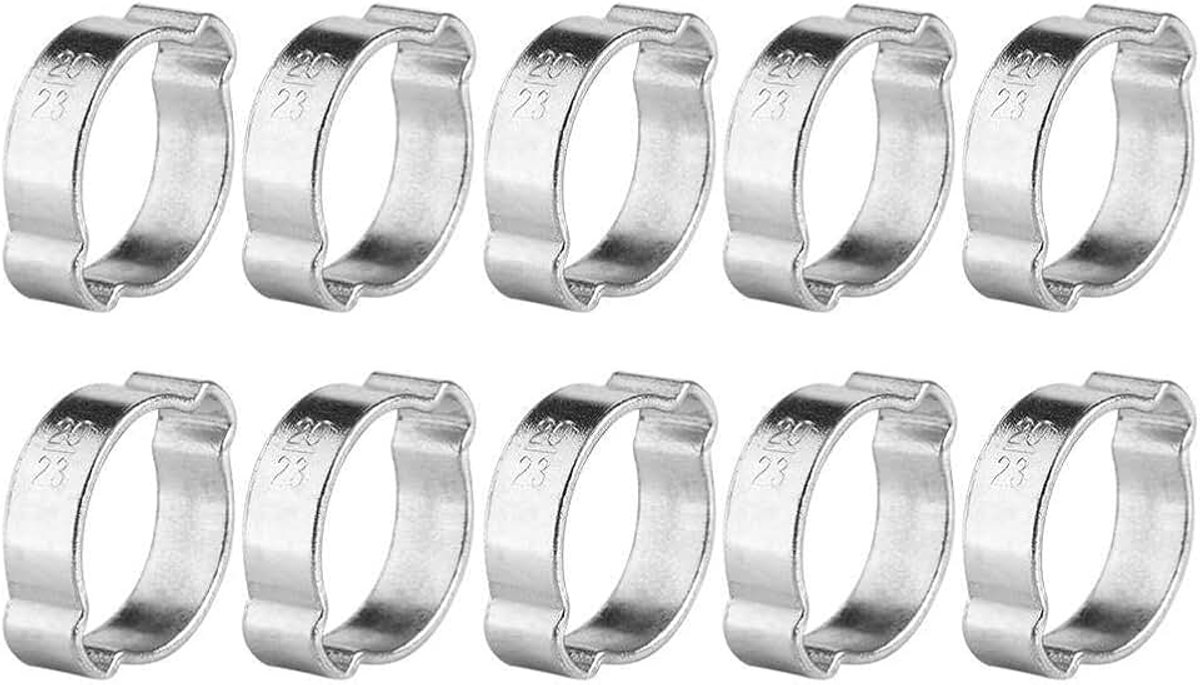 Oorklem 10 stuks, verzinkt ijzer gegalvaniseerd 5-23mm voor brandstof benzine pijp, lekbestendige slangclip voor silicone rubberen slangaansluitingen, perfect voo