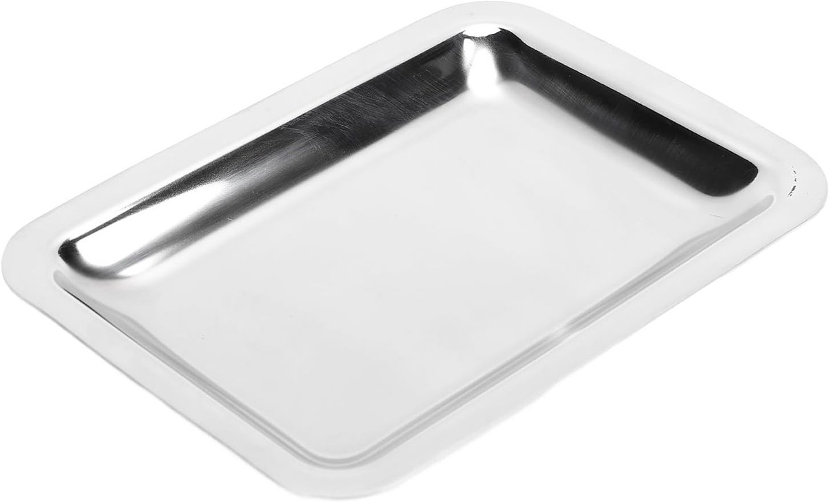 304 RVS Verdikte Rechthoekige Serveerschaal Sushi Dessert Voorgerecht Bord, Handdoek Bakken Glanzend Multifunctioneel Diner Metalen Schaal Koekje