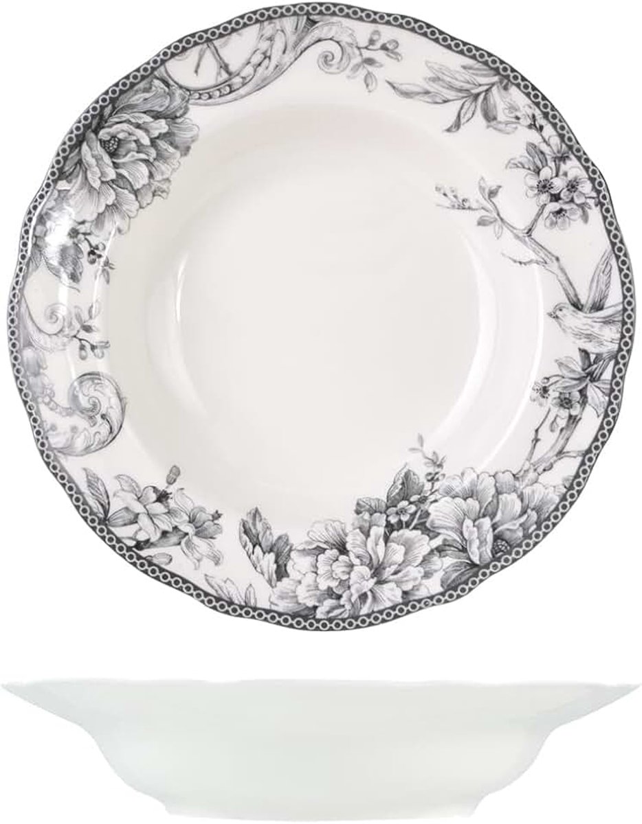 Set 6 piatti fondi Mayfair in porcellana cm 22,5