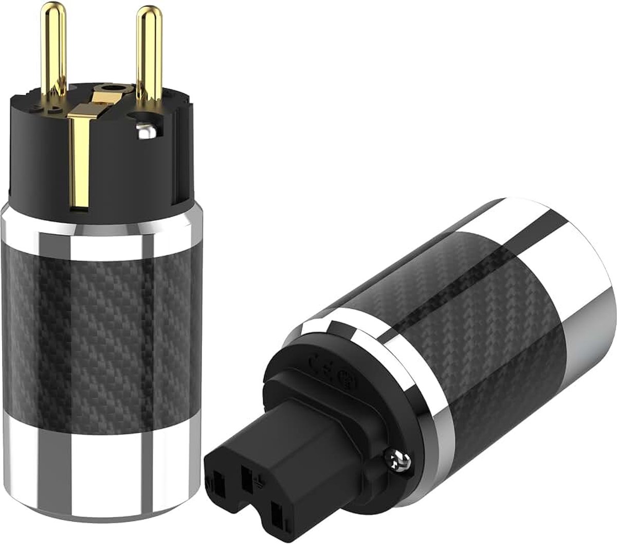 Gerodineerde high-end HiFi-stekker + IEC-aansluiting (One Pair Gold Plated)