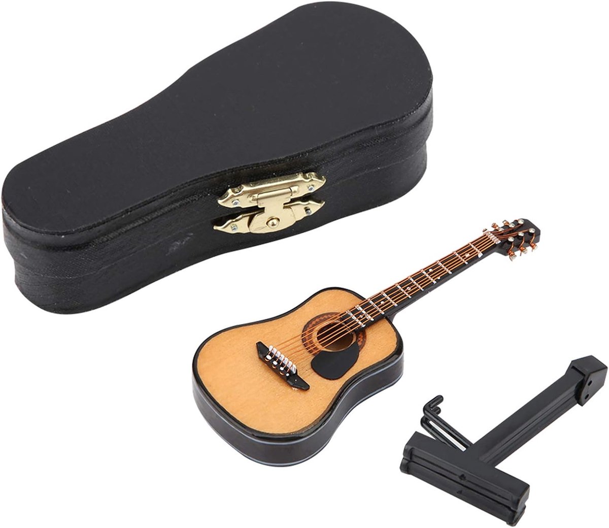 Gitaren, Display Mini Ornamenten Craft Home Gitaar Taart Decoraties Decor (10cm) Miniatuur Houten Gitaar Model (10CM)