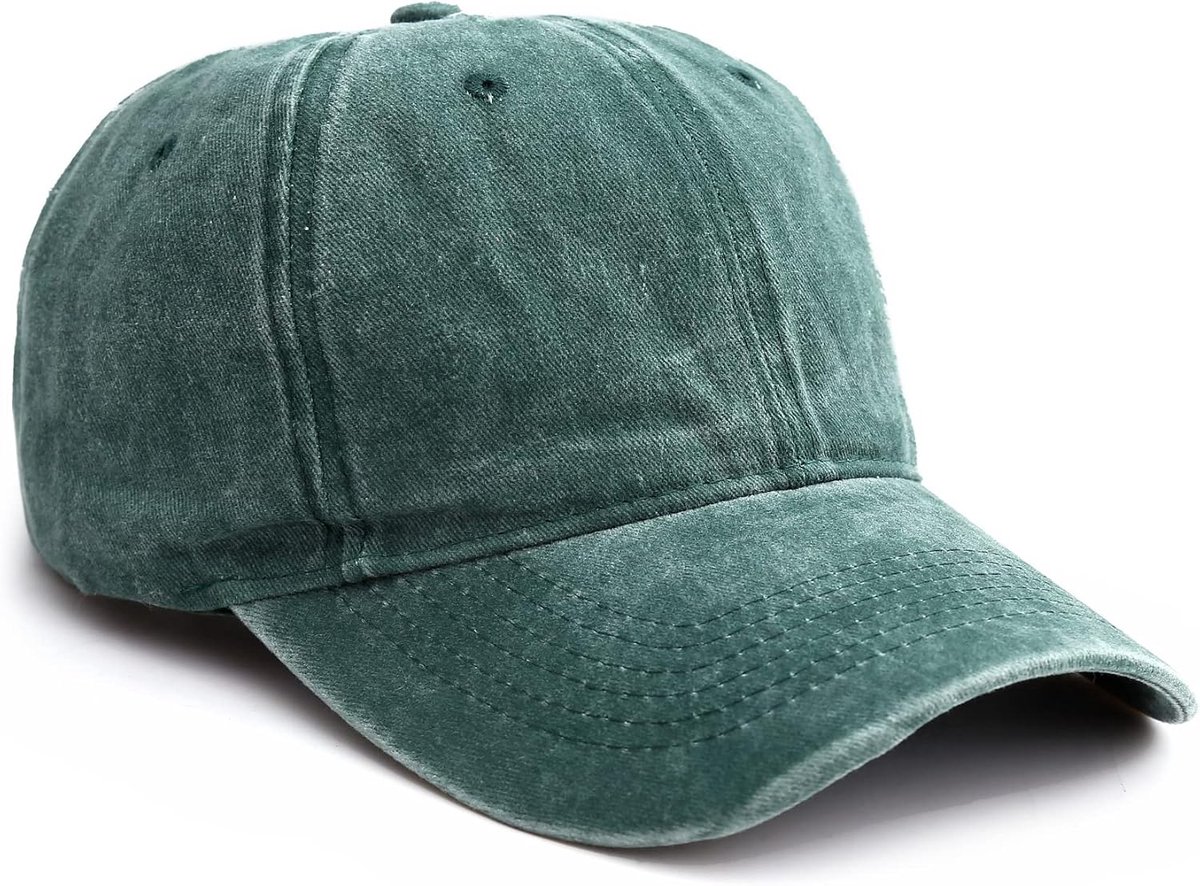 Set van 3 Used Look in grootte verstelbaar - rood zwart groen met of zonder prints - softshell baseballcaps - paraplumuts hoofddeksel - uniseks