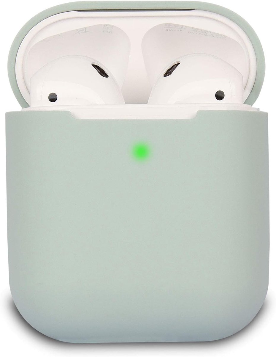 Beschermhoes voor AirPods, siliconen case, led aan de voorkant, grijs