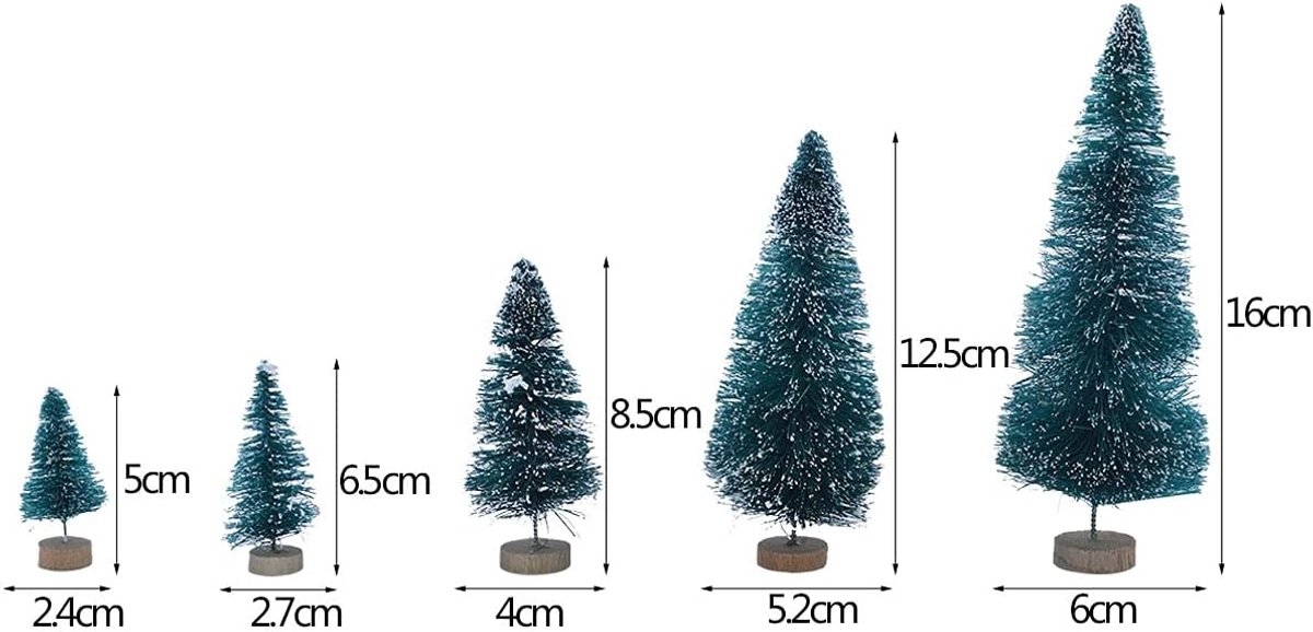 Kunstkerstboom 5 stks Mini Kerstboom Kunstmatige Xmas Tree Kerst Ornamenten Kerst Fake Boomtafel Decoratie for Thuisfeest leverancier (Color : 5pcs 5cm teal)
