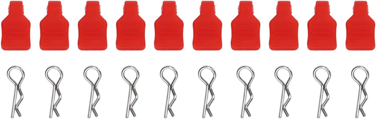 10 Stks RC Body Clips Compacte 3mm RC Body Clips met Bevestiging Mount voor 1/18 RC Auto 1/24 SCX24 RC Auto(rood) Modelauto