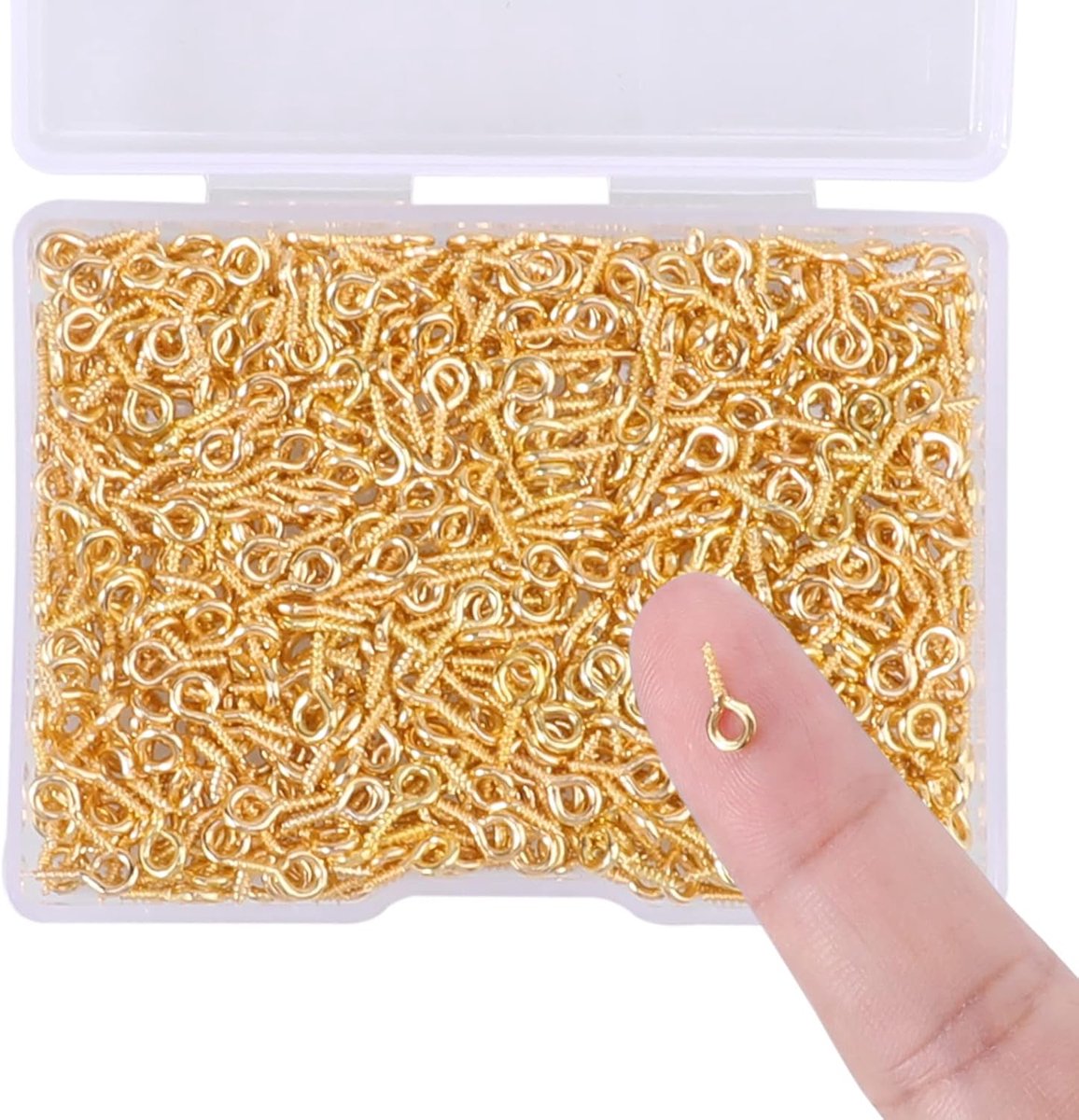 Haken, mini ogen schroefogen schroefhaken roestvrij staal oogschroef oogpennen houten schroefdraad oogschroeven voor hars sieraden kralen sieraden maken en kunststof