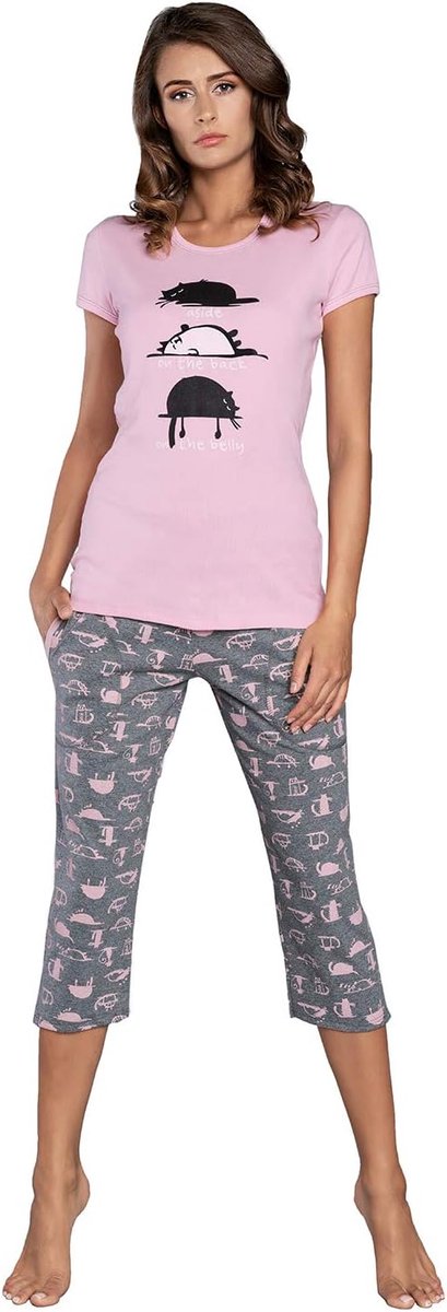 Fashion Nachtoutfit voor Dames van Katoen | Comfortabele Pyjama met Lange Mouwen en Volledige Broek | Perfect voor Slapen Loungen of Thuis Relaxen in de Winter S-XXL