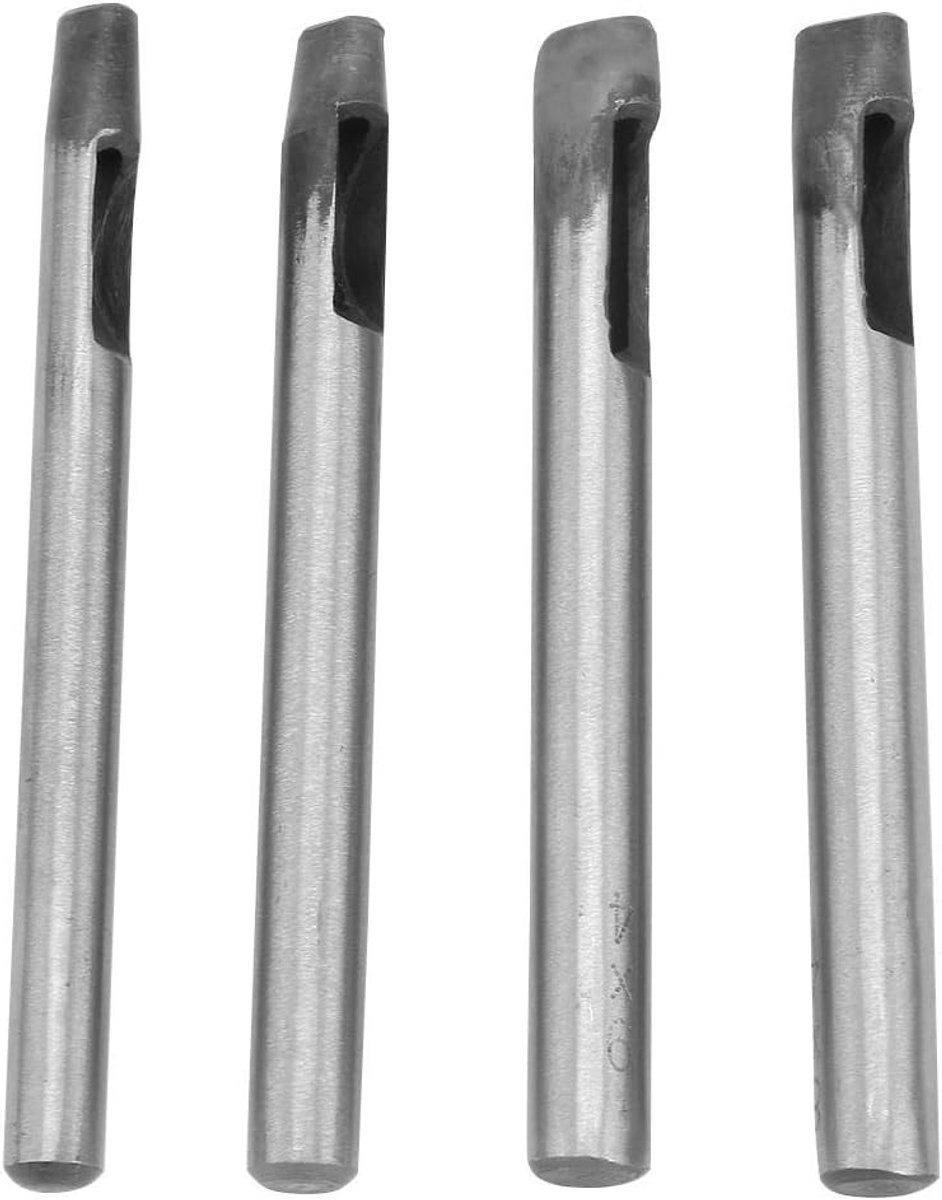 4 mm Holle Gat Punch Tool Set Ovaal Gat Vormgegeven Oogje Boor Gat Perforatie Gereedschap Leer Craft Ovaal Gat Punch Set Hoge Koolstofstaal Hand Puncher voor Leer Riem Horlogeband Riem