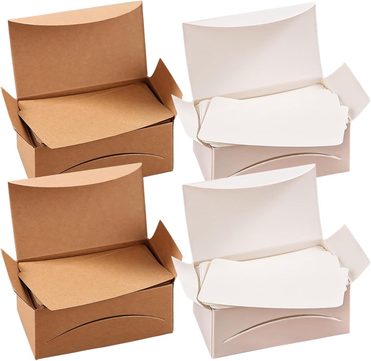 Papieren kaarten, 400 stuks, blanco kraftpapier, visitekaartjes, berichtkaarten, doe-het-zelf, berichtkaarten, kracht-wenskaart, leerkaart, memory woordkaarten (200 wit + 200 bruin)