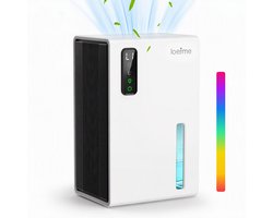 LOEFME Luchtontvochtiger - 750ml Per Dag - 2,1L - LED - Slaapkamer & Badkamer - Wit