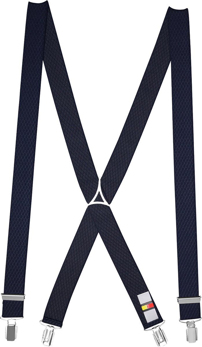 LINDENMANN heren bretels X-vorm - marine dessin