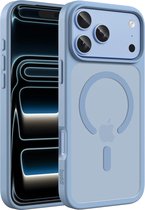 Buddi Frost Hoesje Geschikt voor Apple iPhone 18 Pro Max - Mat Licht Blauw - MagSafe Back Cover - Matchende kleur - Shockproof - Slank