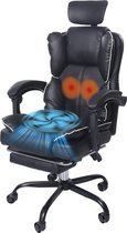 Ergonomische Gaming-Stoel – Met Ventilator, Bureaustoel, Luchtkoeler & Koeling, Geventileerde Zitting, Ligfunctie, Massage, Verstelbare Directiestoel, Zwart
