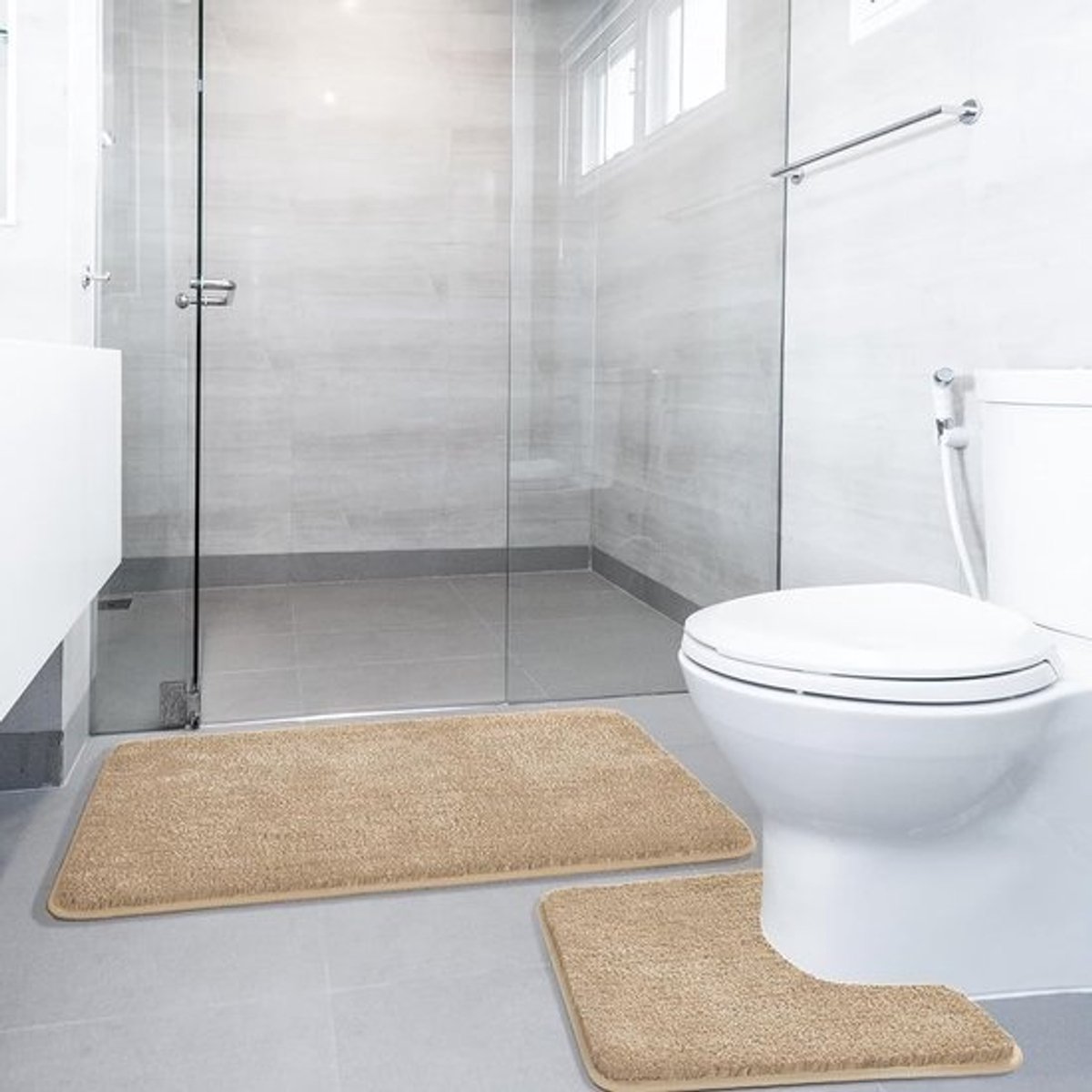 Luxe Badmat Set - Pluche Microvezel - Set van 2 - 50x80 cm en 50x50 cm