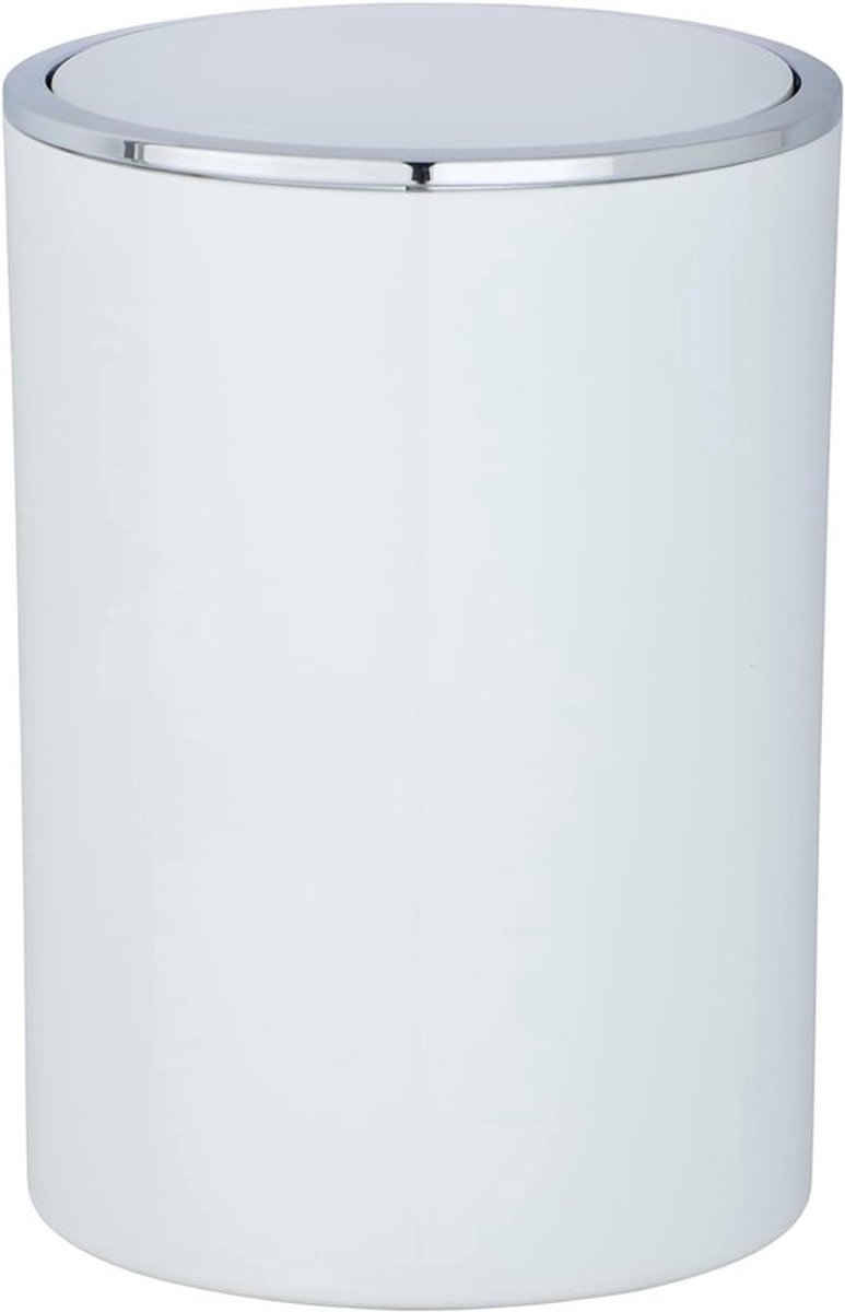 Inca Weiß Schwingdeckeleimer - 5 Liter - Mülleimer aus unzerbrechlichem Kunststoff