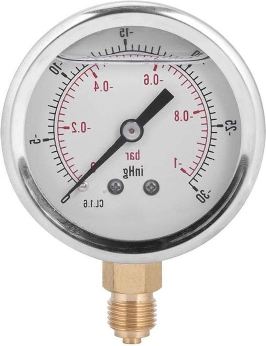 Manometer TS-PGGZ604-0bar Olie Gevulde Vacuüm Manometer Y60 Radiale Manometer voor Metallurgie Machines Elektriciteit.