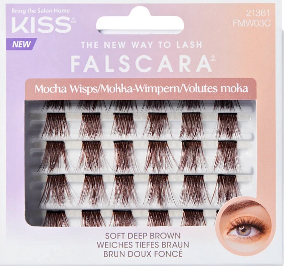 KISS Falscara Wisps Mocha - Wimperclusters - 10-14 mm - 24 stuks