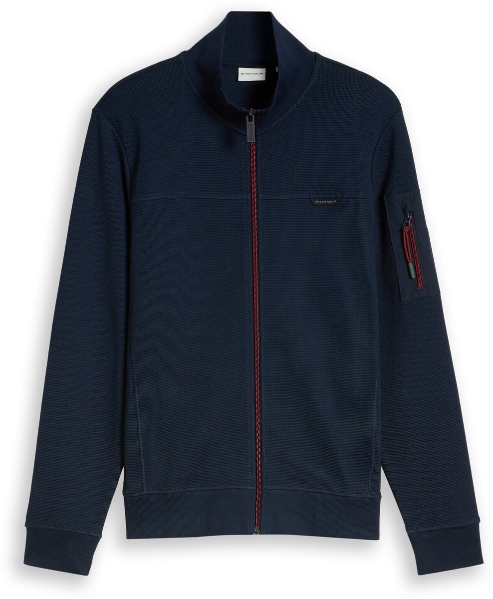 Tom Tailor - Sweatjack met zakken op de mouwen - Maat XXXL - sky captain blue