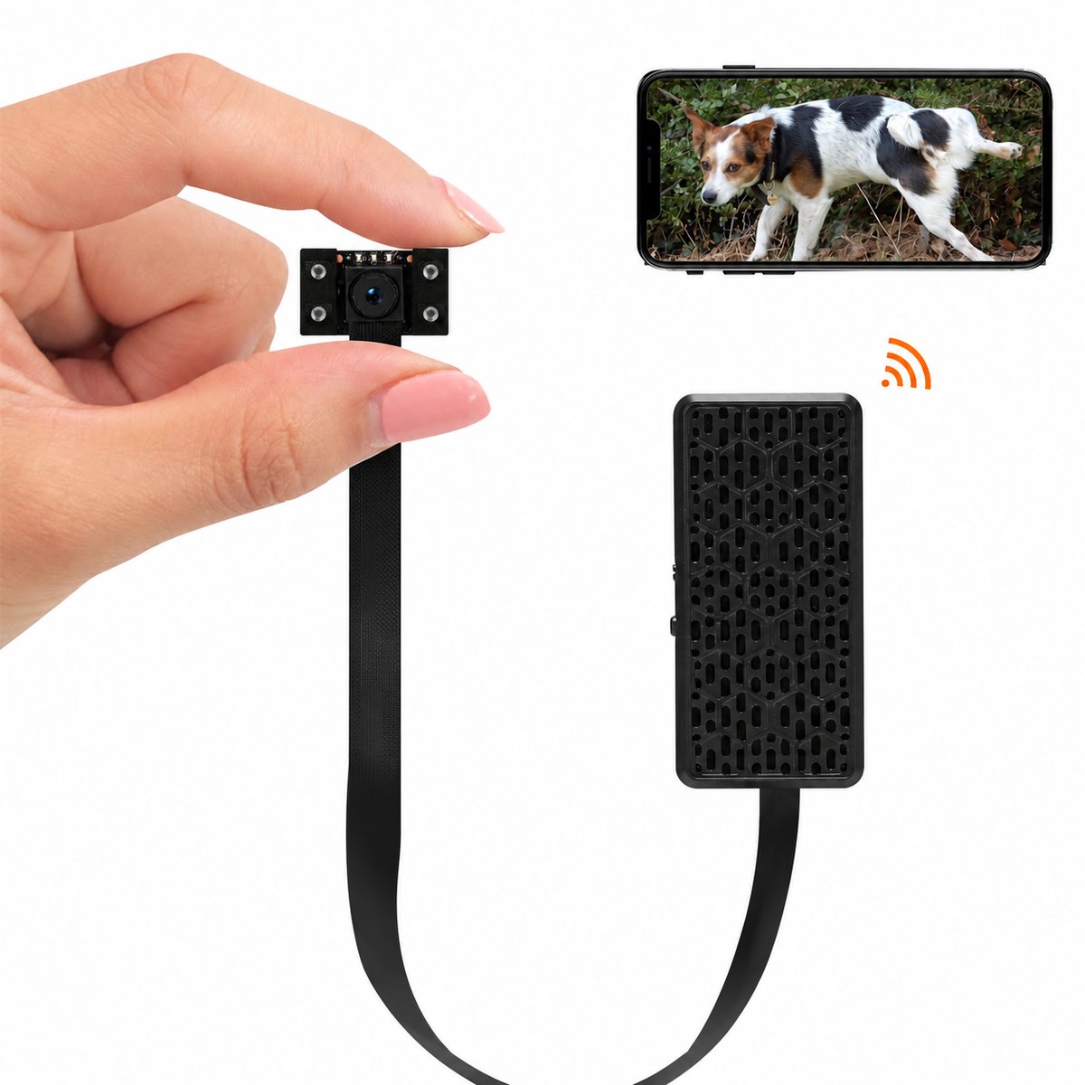 Mini Beveiligingscamera 2K – 4K Foto’s – WiFi – Nachtzicht – Bewegingsdetectie – 130° Groothoek – 3 Uur Accu