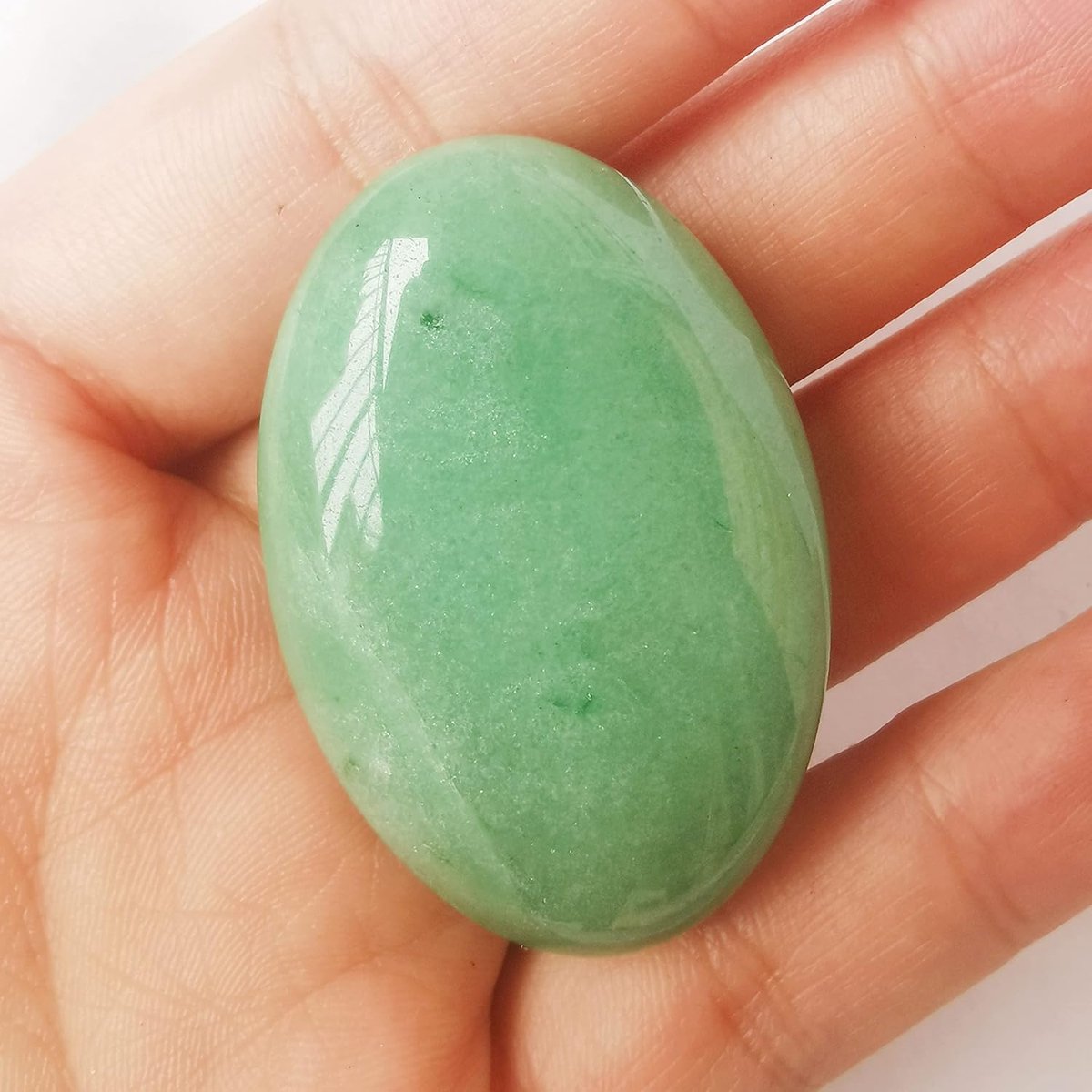 Groene aventurijn mini ovale palmtas genezing kristal massage spa energie steen, kristallen en helende stenen