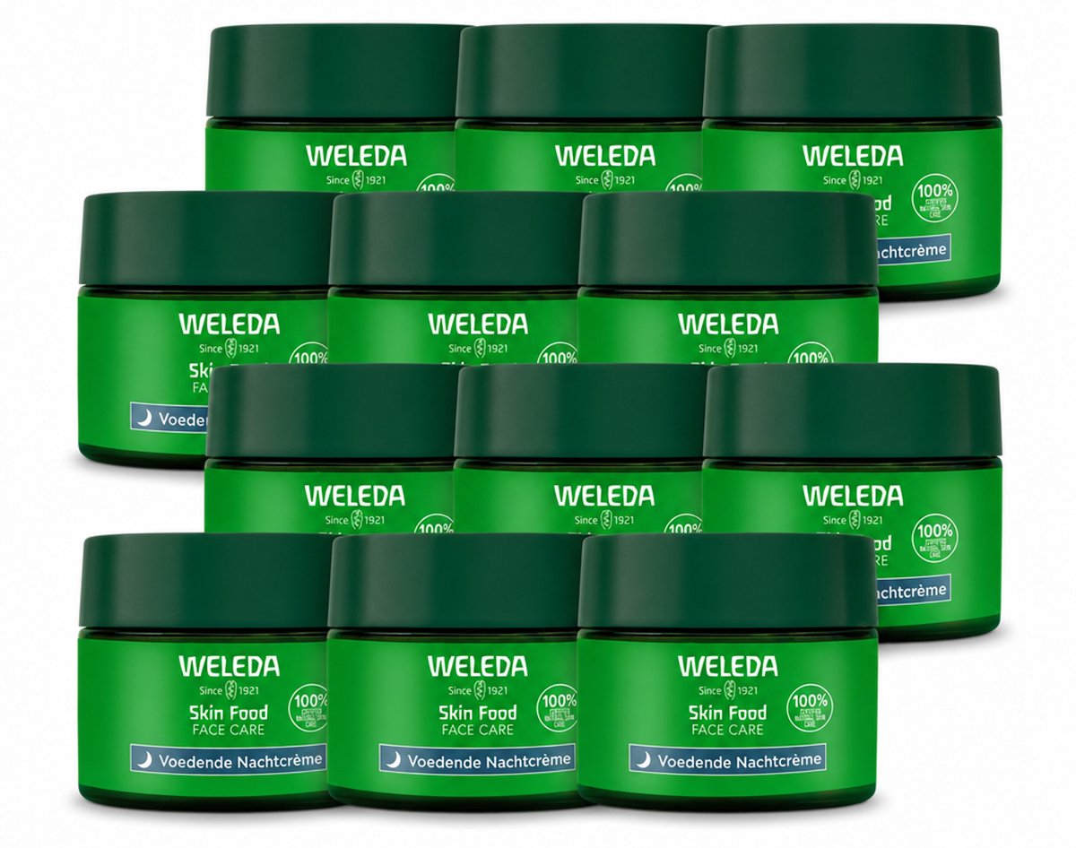 12 x WELEDA - Nachtcrème voedend - Skin Food - 40 ml - Voordeelverpakking - 12 stuks