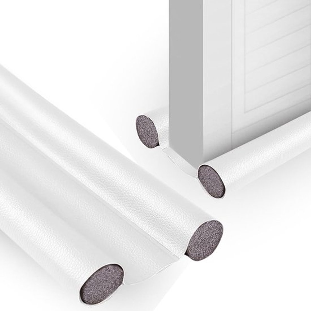 Tochtstopper voor toegangsdeur met warmte-isolatie - Kunstleer tochtstrip voor buitendeur - Voorkomt stof en ongedierte