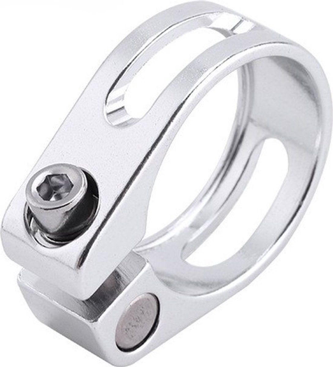 Fiets Zadelklem 34.9mm Klem Buis Clip Zetel Vaststelling Zadelklem voor MTB Racefiets Zadelpen - zilver